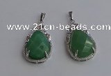 NGP6616 22*30mm faceted teardrop green aventurine gemstone pendants