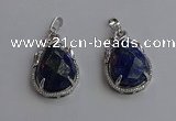 NGP6623 22*30mm faceted teardrop lapis lazuli gemstone pendants