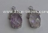 NGP6628 18*25mm faceted oval white crystal gemstone pendants