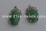 NGP6638 18*25mm faceted oval green aventurine gemstone pendants