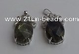 NGP6640 18*25mm faceted oval labradorite gemstone pendants