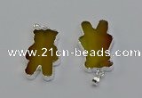 NGP6652 22*38mm Animal or V-shaped agate gemstone pendants