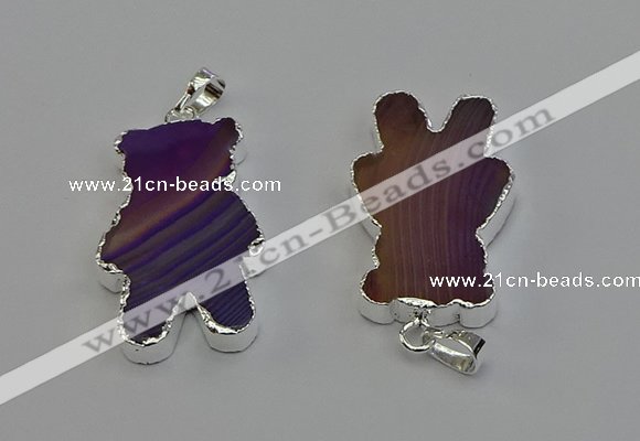 NGP6653 22*38mm Animal or V-shaped agate gemstone pendants