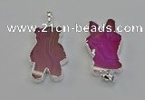 NGP6654 22*38mm Animal or V-shaped agate gemstone pendants