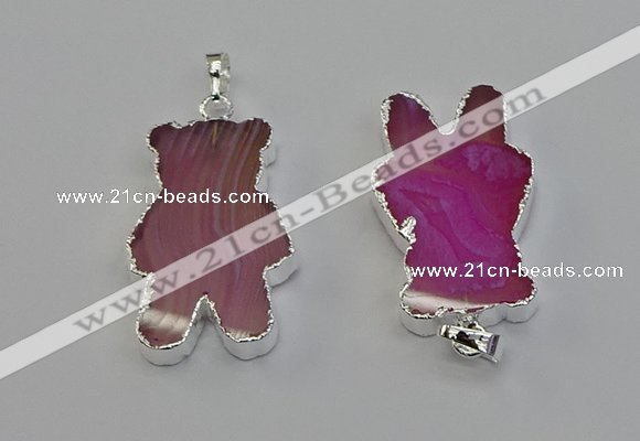 NGP6654 22*38mm Animal or V-shaped agate gemstone pendants