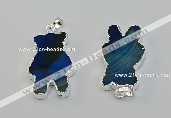 NGP6655 22*38mm Animal or V-shaped agate gemstone pendants