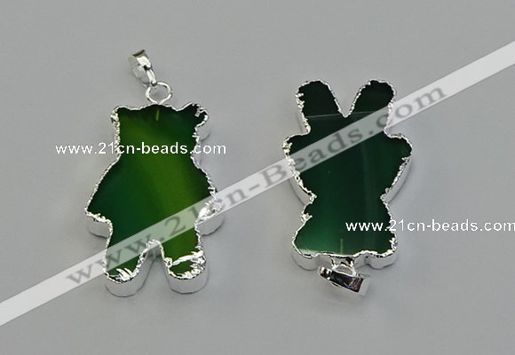 NGP6656 22*38mm Animal or V-shaped agate gemstone pendants