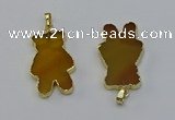 NGP6660 22*38mm Animal or V-shaped agate gemstone pendants