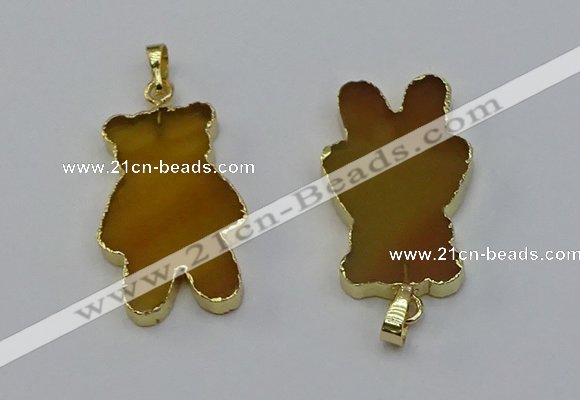 NGP6660 22*38mm Animal or V-shaped agate gemstone pendants