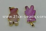 NGP6662 22*38mm Animal or V-shaped agate gemstone pendants