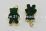 NGP6664 22*38mm Animal or V-shaped agate gemstone pendants