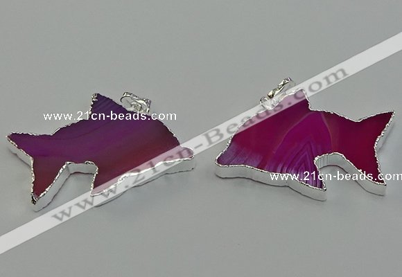 NGP6671 28*42mm - 30*45mm dolphin agate gemstone pendants