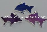 NGP6675 28*42mm - 30*45mm dolphin agate gemstone pendants