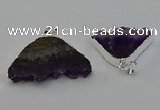 NGP6677 22*30mm - 25*35mm freeform druzy amethyst pendants