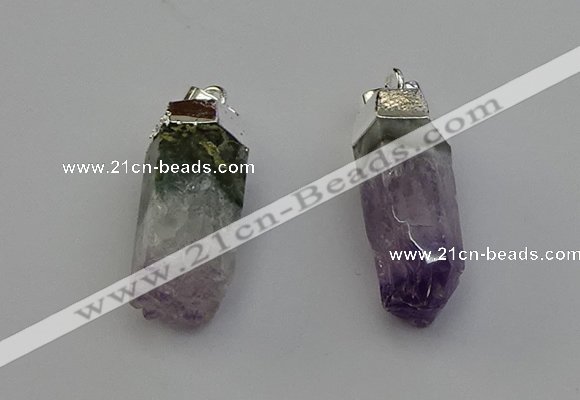 NGP6680 12*25mm - 12*30mm sticks druzy amethyst pendants