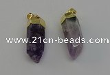 NGP6681 12*25mm - 12*30mm sticks druzy amethyst pendants