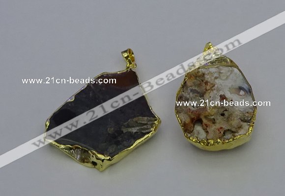 NGP6701 25*35mm - 35*40mm freeform agate gemstone pendants