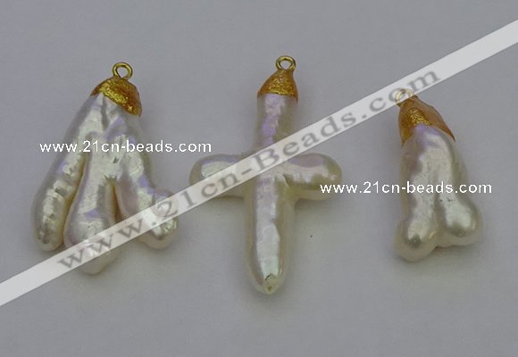 NGP6712 10*25mm - 20*45mm freeform pearl pendants wholesale