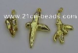 NGP6714 10*25mm - 20*45mm freeform gold plated pearl pendants