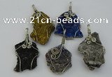 NGP6725 30*40mm - 40*55mm freeform plated druzy agate pendants