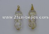 NGP6730 13*40mm sticks white crystal gemstone pendants wholesale