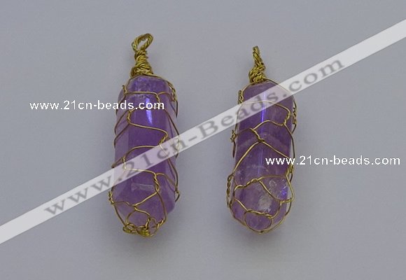 NGP6733 13*40mm sticks amethyst gemstone pendants wholesale