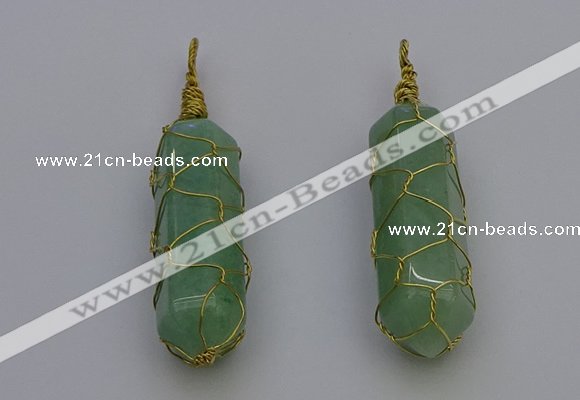 NGP6746 13*40mm sticks aventurine gemstone pendants wholesale