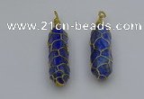 NGP6750 13*40mm sticks lapis lazuli gemstone pendants wholesale