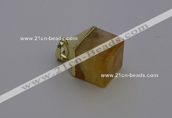 NGP6763 15*22mm cube citrine gemstone pendants wholesale