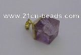 NGP6765 15*22mm cube light amethyst gemstone pendants wholesale