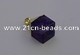 NGP6766 15*22mm cube amethyst gemstone pendants wholesale