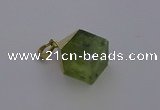 NGP6770 15*22mm cube green qutilated quartz pendants wholesale