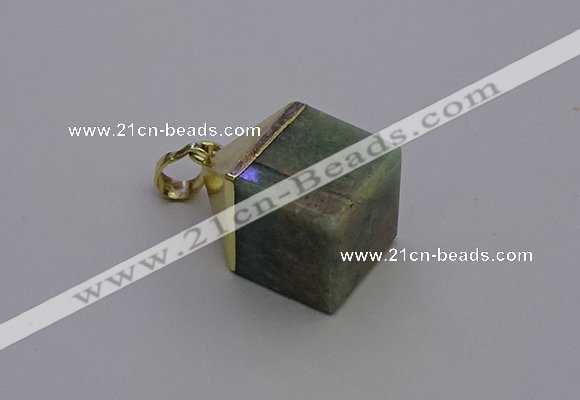 NGP6772 15*22mm cube amazonite gemstone pendants wholesale