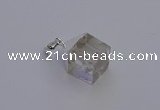 NGP6780 15*22mm cube white crystal gemstone pendants wholesale