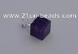 NGP6786 15*22mm cube amethyst gemstone pendants wholesale