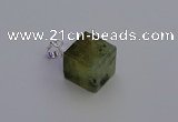 NGP6790 15*22mm cube green qutilated quartz pendants wholesale
