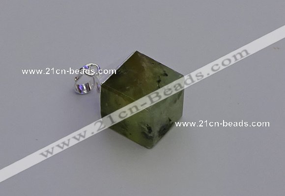 NGP6790 15*22mm cube green qutilated quartz pendants wholesale