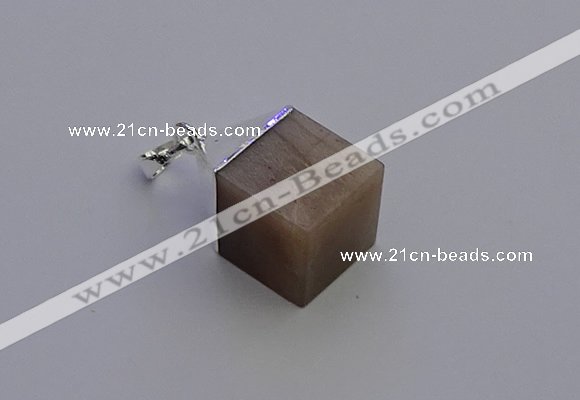 NGP6794 15*22mm cube moonstone gemstone pendants wholesale