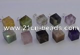NGP6799 15*22mm cube mixed gemstone pendants wholesale