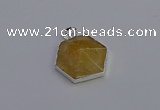 NGP6823 24*25mm hexagon citrine gemstone pendants wholesale