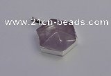 NGP6825 24*25mm hexagon light amethyst gemstone pendants wholesale