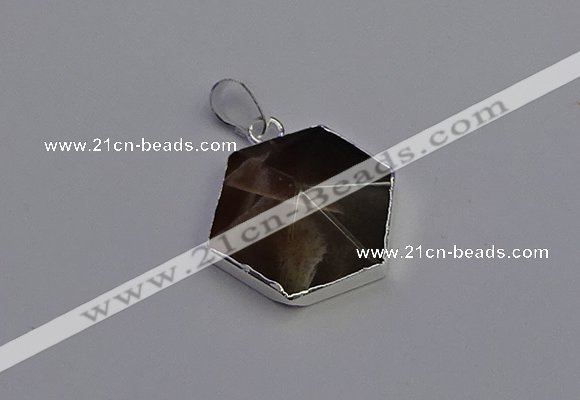 NGP6834 24*25mm hexagon moonstone gemstone pendants wholesale