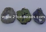 NGP6848 35*45mm - 40*50mm freeform plated druzy agate pendants