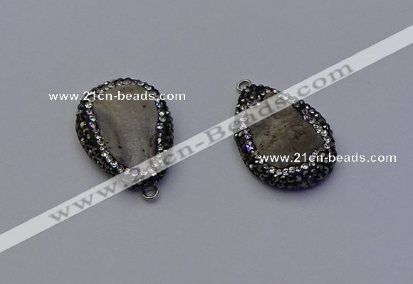 NGP6854 18*25mm - 20*25mm flat teardrop druzy agate pendants