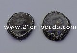 NGP6855 30*45mm - 35*45mm freeform druzy agate pendants