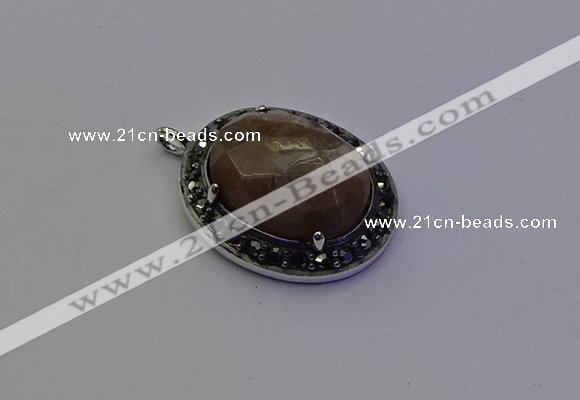 NGP6873 20*25mm oval moonstone gemstone pendants wholesle