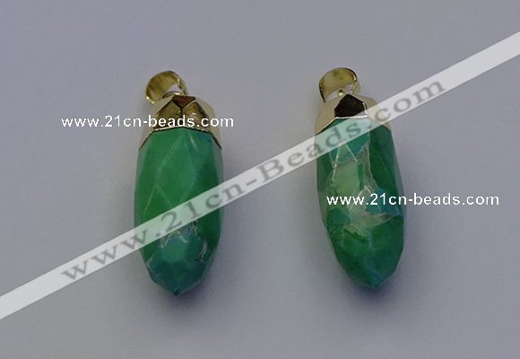 NGP6885 12*30mm - 15*30mm faceted bullet white howlite pendants