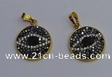 NGP6891 20mm - 22mm coin druzy agate pendants wholesale