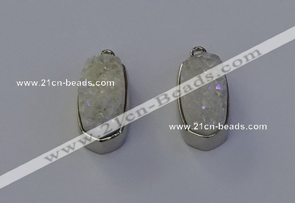 NGP6895 10*22mm - 12*25mm freeform plated druzy quartz pendants