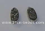 NGP6896 10*22mm - 12*25mm freeform plated druzy quartz pendants